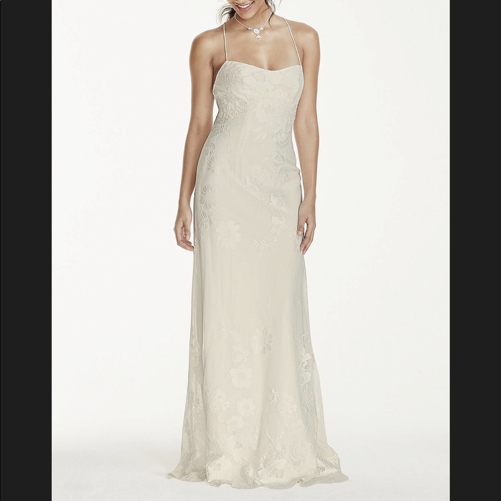 Galina Lace Sheath Dress with Crisscross Back